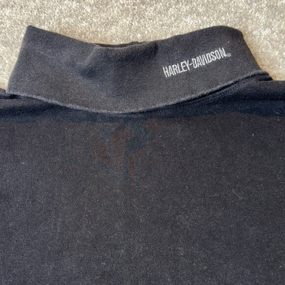 Harley-Davidson Mock Neck Long Sleeve Shirt XX-Large‎ Black Cotton - Picture 2 of 9